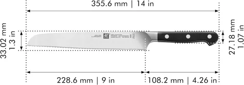 Vista 3 de ZWILLING J.A. Henckels Z15 - Cuchillo para pan, acero inoxidable, 9 pulgadas
