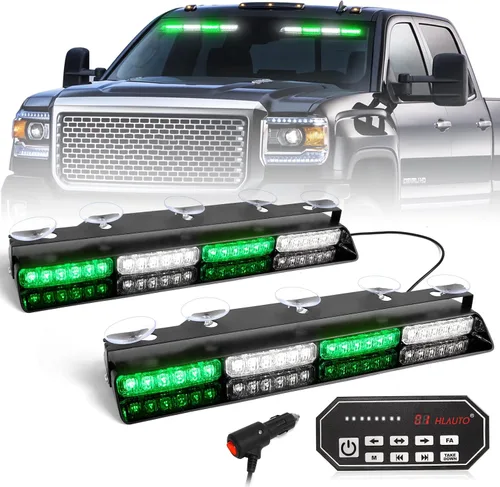Vista 10 de HLauto Luces Estroboscópicas de Emergencia para Tablero 604N: 2x16.8 pulgadas Luz de Seguridad Ámbar Blanca con Take Down, Barra de Luz