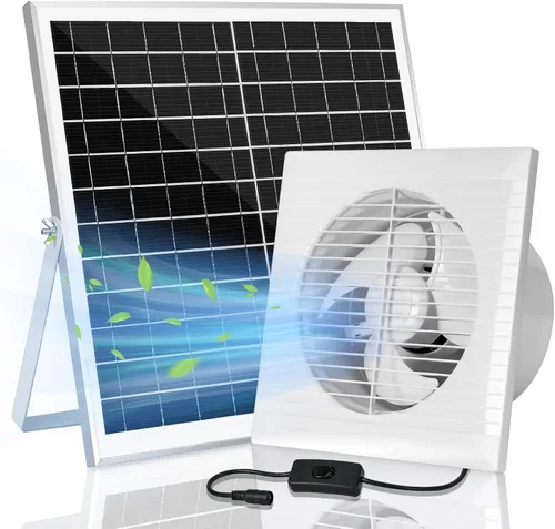 Vista 9 de blessny - Extractor solar de 10 pulgadas para invernadero, gallinero, cobertizo y mascotas