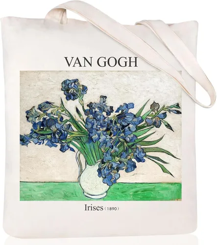 Vista 10 de Andeiltech Canvas Tote Bag Aesthetic Cute Vintage Tote Bags Book Shoulder bag Gifts Reusable Grocery Bags for Women