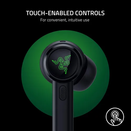 Vista 6 de Razer Hammerhead True Wireless Pro - Auriculares Bluetooth para gaming: certificados THX, cancelación activa de ruido híbrida avanzada, baja
