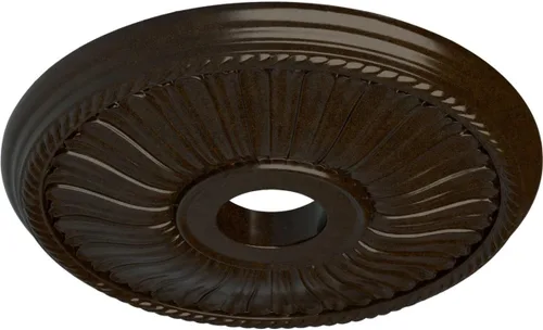 Vista 2 de Ekena Millwork CM20BE1BZS Berkshire Medallón de Techo, 20 1/8"OD x 3 7/8"ID x 1 7/8"P, bronce pintado a mano