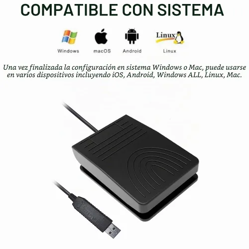 Vista 4 de Pedal de pie USB, teclado programable, ratón, interruptor personalizado, tecla de acceso directo de tecla rápida para girador de páginas