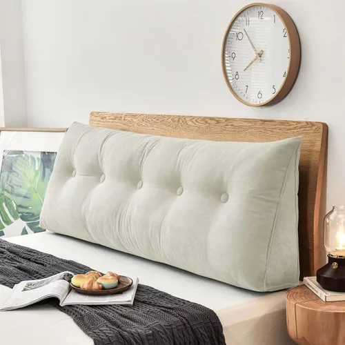 Vista 14 de Cabecera triangular grande con respaldo de cuña y respaldo de posicionamiento, almohadas de lectura, almohadas de cuña para cama de día, litera