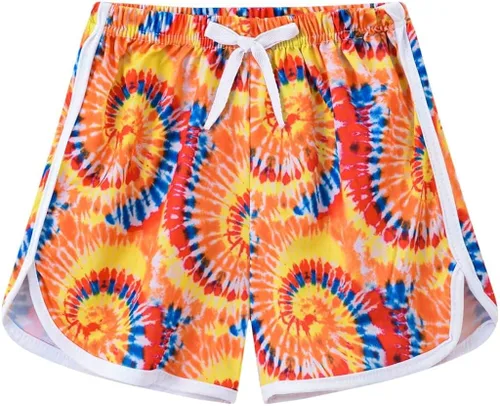 Vista 2 de Paquete de 3 pantalones cortos deportivos para niñas, pantalones cortos de entrenamiento para correr, con delfín, gimnasio, con lazo, 3-10 años