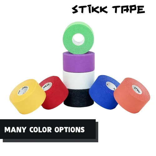 Vista 6 de STIKK Cinta atlética - Paquete de 3 unidades, color negro, 1.5 pulgadas x 15 yardas - para estabilizar y apoyar músculos y articulaciones