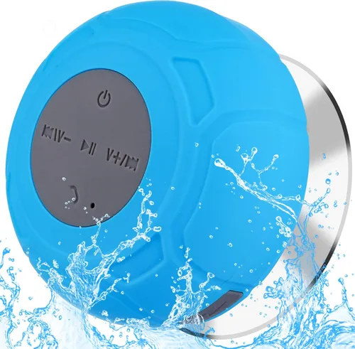 Vista 10 de Altavoz de ducha Bluetooth impermeable portátil inalámbrico resistente al agua altavoz ventosa, micrófono integrado regalos para niños altavoz