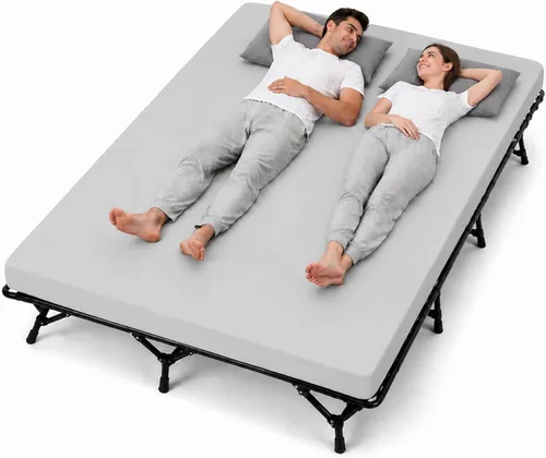 Vista 13 de CYMULA Colchón para Catre de Campamento de 2 pulgadas, Almohadilla para Dormir de Espuma Viscoelástica, Suave, Cálido, Antideslizante, Cubrecolchón