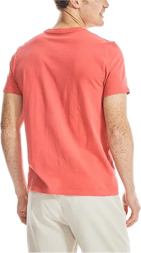 Vista 3 de Nautica Camiseta de manga corta para hombre, 100% algodón, diseño náutico, Rojo True