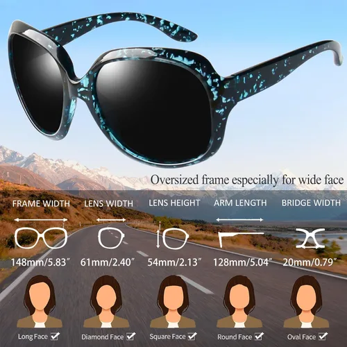 Vista 74 de Joopin Lentes de sol de gran tamaño para mujer, polarizados, grandes, para conducción, protección UV, grandes sombras