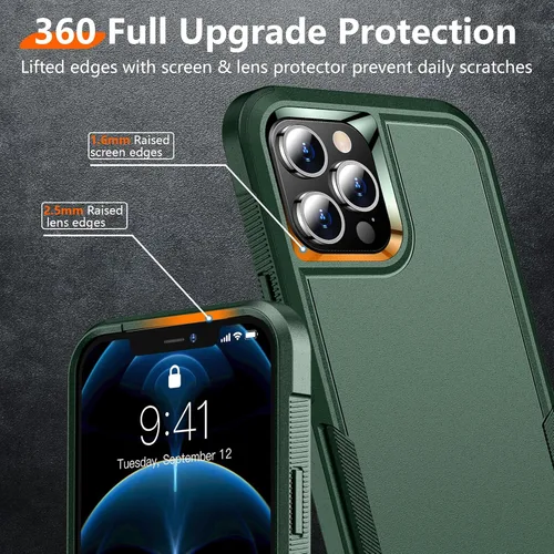 Vista 3 de Red2Fire - Funda para iPhone 12 Pro Max de 6.7 pulgadas, protección contra caídas de grado militar, antideslizante, resistente, cuerpo completo