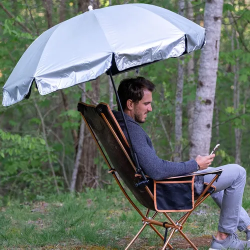 Vista 7 de Prospo Sombrilla para silla de playa con abrazadera ajustable universal, protección UV, sombrilla para exteriores, cochecitos, sillas de ruedas