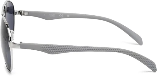 Vista 3 de Gafas de sol de metal para hombre, polarizadas ovaladas, níquel claro brillante, 5815140, Nickeltin ligero brillante