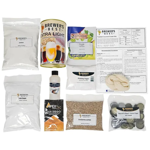 Vista 5 de Brewer's Best Kit de ingredientes de cerveza casera -5 galones (crema de coco tostada Ale)