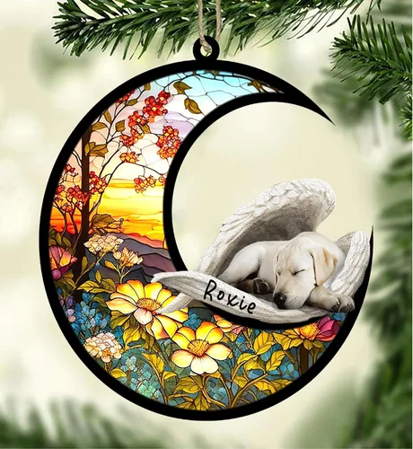 Vista 34 de Atrapasoles conmemorativo personalizado para perros, adorno navideño de Airedale Terrier, recuerdo por pérdida de mascota, regalos conmemorativos