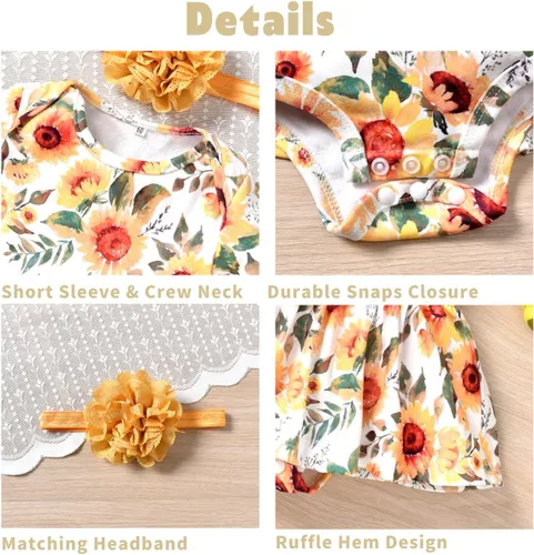 Vista 4 de Aalizzwell Vestido tipo body para bebé recién nacido
