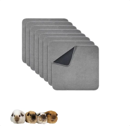 Vista 16 de Forro para jaula de conejillo de indias, paquete de 2 – Lavables, reutilizables, a prueba de fugas, almohadillas de cama de vellón para animales