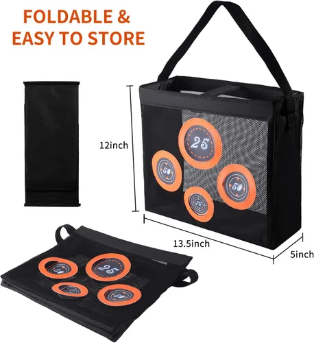 Vista 5 de Hely Cancy - Bolsa de almacenamiento de malla portátil para juguetes de práctica de tiro con objetivo compatible con dardos Nerf para niños de 6
