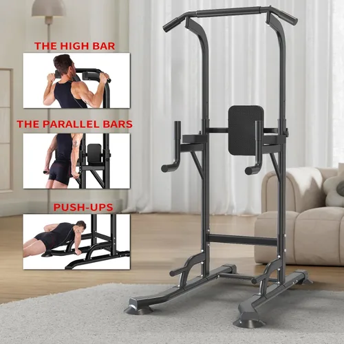 Vista 6 de K KiNGKANG Torre de Potencia Ajustable para Gimnasio en Casa - Estación Multifuncional de Dominadas y Fondos para Entrenamiento de Fuerza