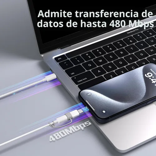 Vista 6 de Thousover Paquete de 4 adaptadores Lightning a USB C para iPhone 15/16/17 Pro/17 Pro Max, para cargador de iPhone 17/16, accesorios 17/16, carga