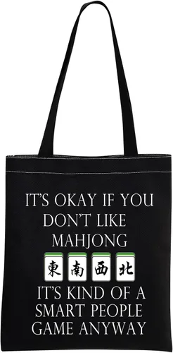 Vista 8 de MNIGIU Bolsa de lona Mahjong - Bolsa de regalo para amantes de Mahjong