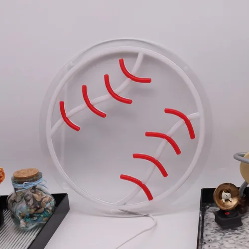 Vista 5 de Letrero de neón de béisbol para decoración de habitación de niños, artículos de béisbol para decoración de pared, luz de neón deportiva