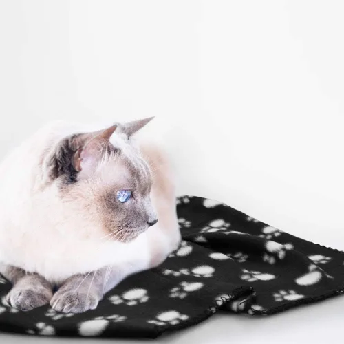 Vista 5 de Comsmart - Manta cálida con estampado de huellas para perros y gatos