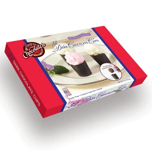 Vista 6 de Lang's Chocolates Tazas de chocolate negro – Sin lácteos, sin gluten, Kosher y certificado lácteo – Añadir mousse, postre o licor – Perfecto