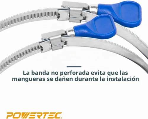 Vista 4 de POWERTEC 70247 Abrazaderas de manguera con llave de 1-1/2 pulgadas, abrazaderas ajustables de tornillo de pulgar de acero inoxidable para colección