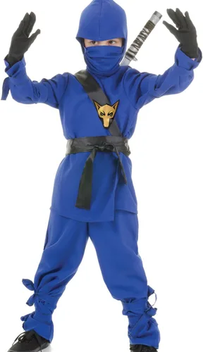 Vista 3 de Underwraps Disfraces de ninja negro para niños, talla XL 14-16 para niños