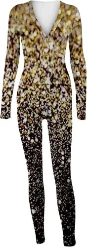Vista 6 de Cafuvv Monos para mujer ropa dormir informal Color degradado mono de manga larga con botones monos largos mamelucos una