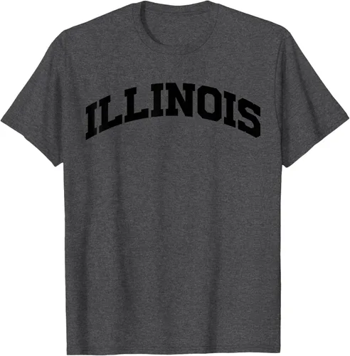 Vista 40 de Illinois Gift - Camiseta de diseño deportivo con texto universitario, gris, S