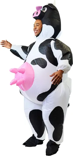 Vista 4 de Spooktacular Creations Cow Inflatable Costume Air Blow-up Deluxe Halloween Cow Costume