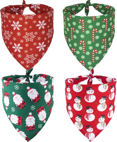 Vista 8 de ADOGGYGO Paquete de 4 Bandanas de Pascua para Perro, Bufanda Triangular para Perro, Patrón de Huevo de Pascua de Conejo, Bandana para Mascotas