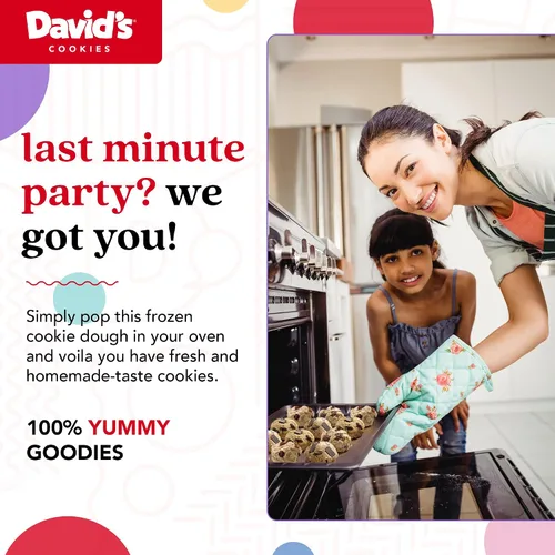 Vista 5 de David's Cookies - Masa congelada de galletas con trozos de chocolate y avena con pasas, premoldeada, 96
