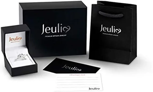 Vista 6 de Jeulia Collar con nombre de plata de ley con piedra de nacimiento romántica, regalo para adolescentes, niñas, novias, mujeres con caja de joyería