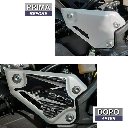 Vista 3 de Resin Bike Adhesivos 3D para motocicleta compatibles con Kawasaki Z900 2021-2024 2021-2024. Par de calcomanías de resina efecto fibra de carbono