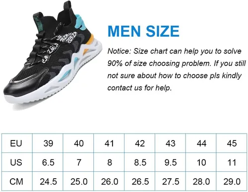 Vista 7 de KUNWFNIX Mens Running Shoes Lightweight Breathable Air Walking Tennis Shoes Mesh Workout Casual Sports Non Slip Athletic Fashion Sneakers Trainers