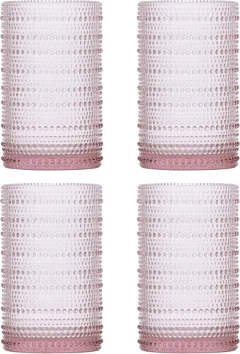 Vista 15 de Fortessa Jupiter - Vidrio de hobnail con cuentas, 10 onzas, doble estilo antiguo (juego de 4), transparente