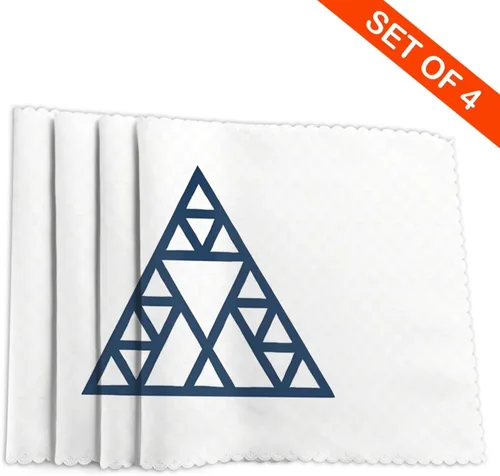 Vista 4 de Rectangular Placemats Set of 4, Heat Resistant Fractal Triangle Printed Kitchen Dining Table Mats