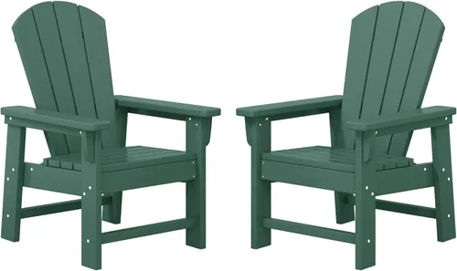 Vista 13 de WestinTrends Malibu Kids - Silla de patio de plástico HDPE Adirondack para exteriores, color negro