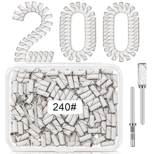 Vista 14 de [Actualización] Mini bandas de lijado de 0.122 in para taladro de uñas, grano 120, 100 bandas pequeñas para uñas acrílicas, manicura de gel