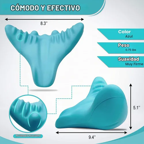 Vista 2 de Almohada de masaje cervical para columna vertebral, relajante de cuello y hombros, almohada de masaje de cuello, alineación de columna cervical