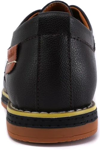 Vista 3 de GSOHINO Zapatos casuales para hombre, con cordones, clásicos, de cuero Oxford, para negocios, formales, cómodos, de moda, suaves, para caminar