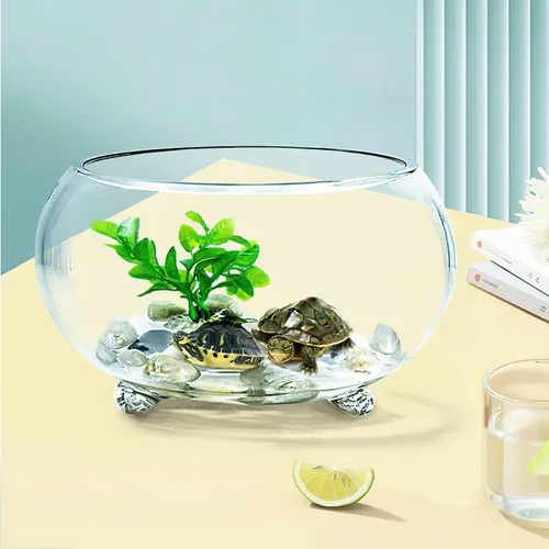 Vista 2 de Tanque de peces de vidrio de 2 galones, resistente y agradable pecera Betta, pequeños acuarios para pequeños peces ornamentales y reptiles, vidrio
