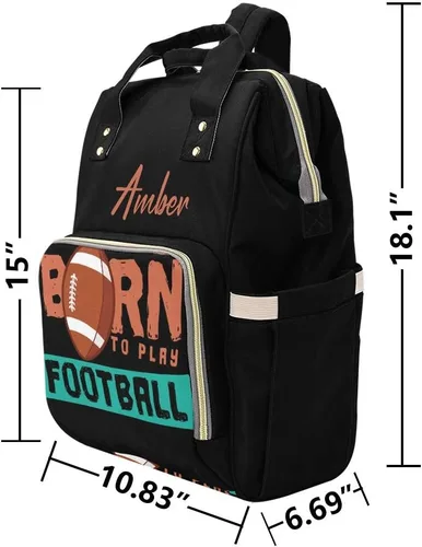 Vista 6 de Bolsas de pañales de flores impresas Mochila con nombre Bolso de bebé personalizado Bolsa de pañales de enfermería Regalos, Personalizado 4