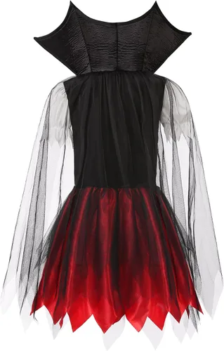 Vista 4 de Costumerry Disfraz de vampiro para niñas, fiesta de disfraces de Halloween