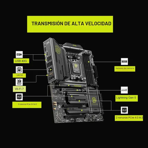 Vista 4 de Micro Center AMD 9800X3D Processor with MSI MAG X870E Tomahawk Motherboard AMD Ryzen 7 9800X3D+ MSI MAG X870E Tomahawk WiFi