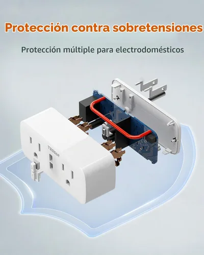 Vista 9 de TESSAN - Paquete de 2 enchufes inteligentes, toma de enchufe doble WiFi