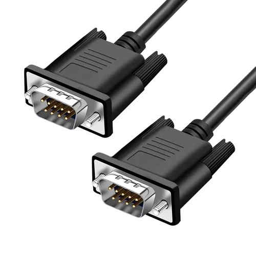 Vista 6 de DB9 RS232 Cable de extensión serie hembra a hembra 9 pin DB9 cable recto a través de 9 pines conector serie negro 1.5 pies